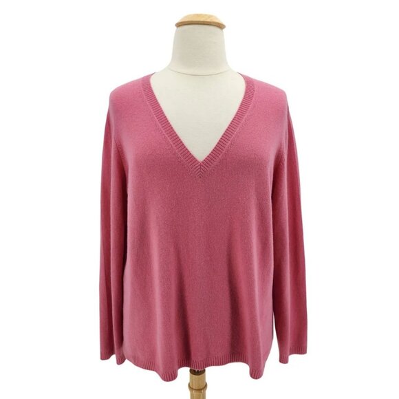 Caslon Womens Plus 3X Sweater Cashmere Pink V-neck Knit Long Sleeve Preppy - Picture 8 of 8